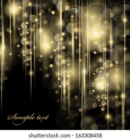 Lights On Golden Background - Vector Illustration, Graphic Design Useful For Your Design. 