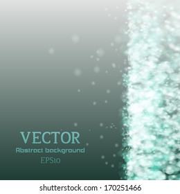 Lights on green background bokeh effect. Vector EPS 10