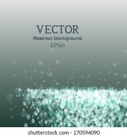 Lights on green background bokeh effect. Vector EPS 10