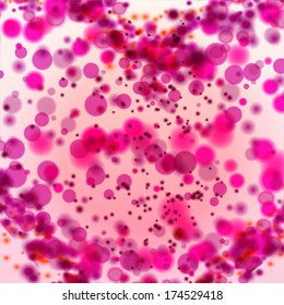 Lights on magenta background bokeh effect. Vector EPS 10