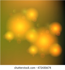 Lights On Orange Background - yellow abstract glowing background. Vector Illustration