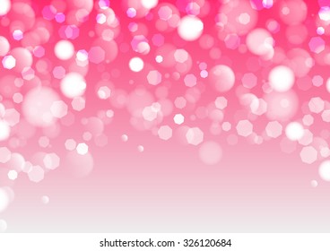 Lights on pink background. Abstract defocused background. Blurred bokeh.