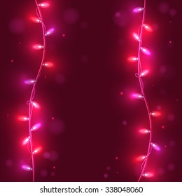  lights on pink background, bright lights, pink lights. vector