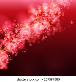 Lights on red background bokeh effect. Vector EPS 10