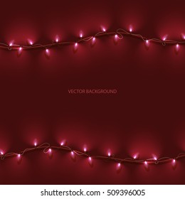  lights on red background,  red light bulbs ,vector
garland . vector