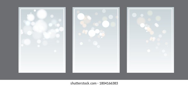 Lights on soft background bokeh effect with frame set
