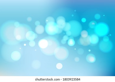 Lights on soft blue background bokeh effect