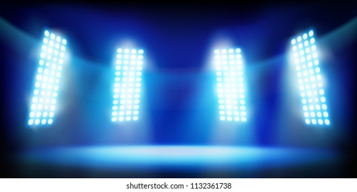 Lights on the stage. Vector illustration.
