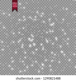 Lights on transparent background. Magic concept. Vector white glitter wave abstract illustration. White star dust trail sparkling particles isolated