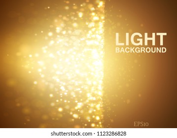 Lights on yellow background bokeh effect. Vector EPS 10