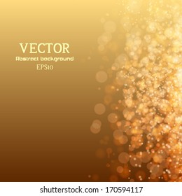 Lights on yellow background bokeh effect. Vector EPS 10