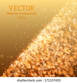 Lights on yellow background bokeh effect. Vector EPS 10