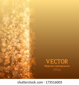 Lights on yellow background bokeh effect. Vector EPS 10