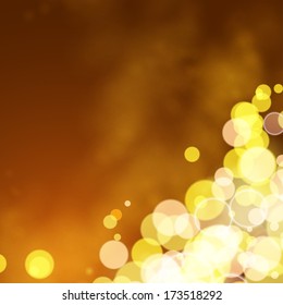 Lights on yellow background bokeh effect. Vector EPS 10