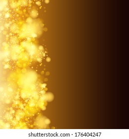Lights on yellow background bokeh effect. Vector EPS 10