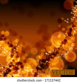 Lights on yellowbackground bokeh effect.