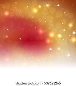 Lights Orange Background - Vector Illustration, Graphic Design Useful For Your Design. Bright Blue Abstract Christmas Background With White Snowflakes. Space text.