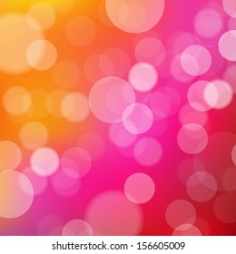 Lights Orange And Pink Background With Bokeh, With Gradient Mesh, Vector Illustration