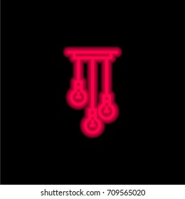 Lights red glowing neon ui ux icon. Glowing sign logo vector