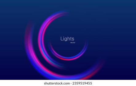 Lights round abstract background. Blurred color circles design. Glowing flare technology vector.