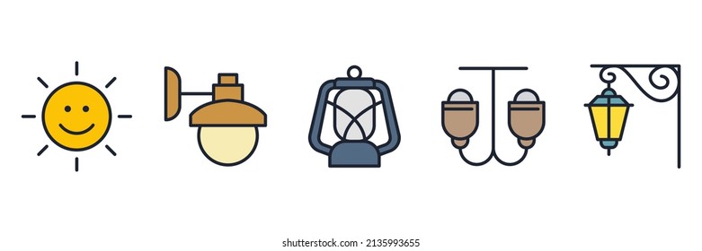 Lights set icon symbol template for graphic and web design collection logo vector illustration