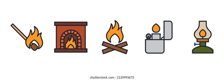Lights set icon symbol template for graphic and web design collection logo vector illustration