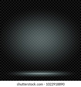 Lights and shadow glowing on dark transparent background. Spotlights highlights empty template. Wall illumination backdrop