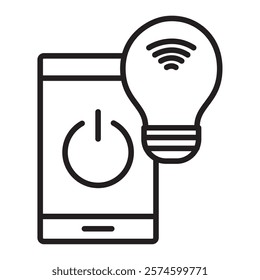 lights smart home isolated line icon