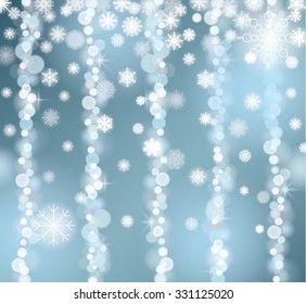  Lights and snowflake Christmas background