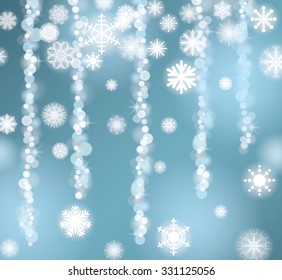  Lights and snowflake Christmas background