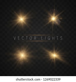 Lights sparkles isolated, lens flare, explosion, glitter, line, sun flash, spark and stars. On a dark background transparent. Banner for Christmas celebrate. shine, flare, lens, abstract, burst.