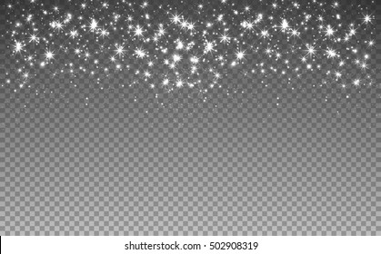 Lights and Sparkles on Transparent Background. Transparent Light Effects for Your Design. Vector Illustration.