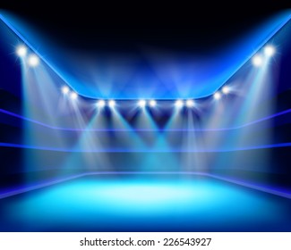 Lights of stadium. Vector illustration.