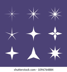 Lights stars. Sparkles icons set design vector illustration