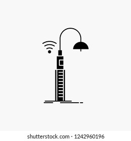 lights, street, wifi, smart, technology Glyph Icon. Vector isolated illustration
