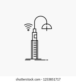 Lights, Street, Wifi, Smart, Technology Line Icon. Vector Isolated Illustration