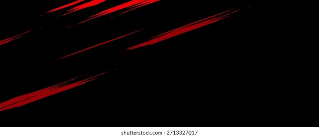 Luces y rayas que se mueven rápidamente sobre fondo oscuro. Telón de fondo rojo de partículas brillantes de movimiento rápido. Espacio libre para texto.
