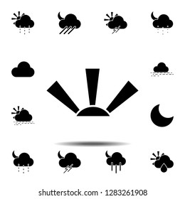 The lights of a sun icon. Simple glyph vector of weather set for UI and UX, website or mobile application