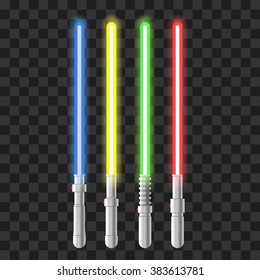 Lights sword set color. Vector illustration.