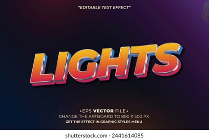 Vector editable 3d con efecto de texto claro