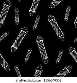 Lights white chalk vector seamless pattern on black seamless pattern . 