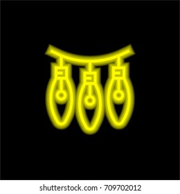 Lights yellow glowing neon ui ux icon. Glowing sign logo vector