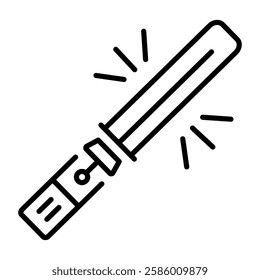 Lightsaber icon in linear style 