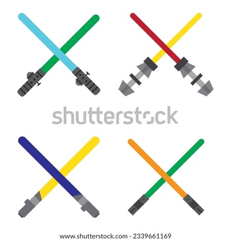 lightsaber icon vector illustration logo design