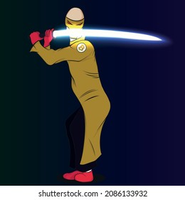 Lightsaber warrior of the future. Anime warrior NFT.