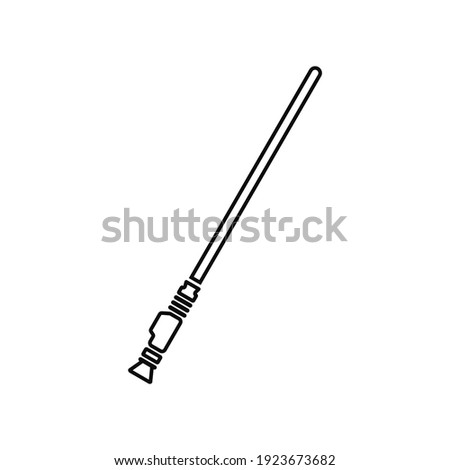 Lightsaber weapon in vector outline