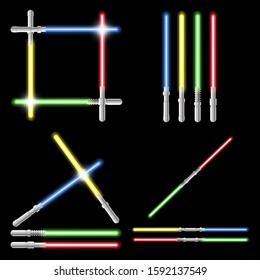 Lightsabers. Graphic template. Vector illustration