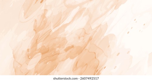 Light-Soaked Watercolor Landscape in Abstract Style, Featuring Soft Brush Movements in Subtle Oranges and Whites That Flow Like a Quiet Breeze Over Open Fields Bathed in Golden Light