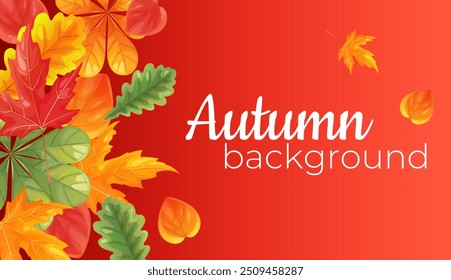 Design de fundo leve com folhas coloridas para design de banner de desconto, cartazes de outono, cartazes, postagens, capas e papéis de parede
