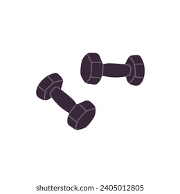 Lightweight barbells for fitness exercises. Dumbbells for strength training, weightlifting. Weight apparatus to pump muscles. Sports equipment. Flat isolated vector illustration on white background svg